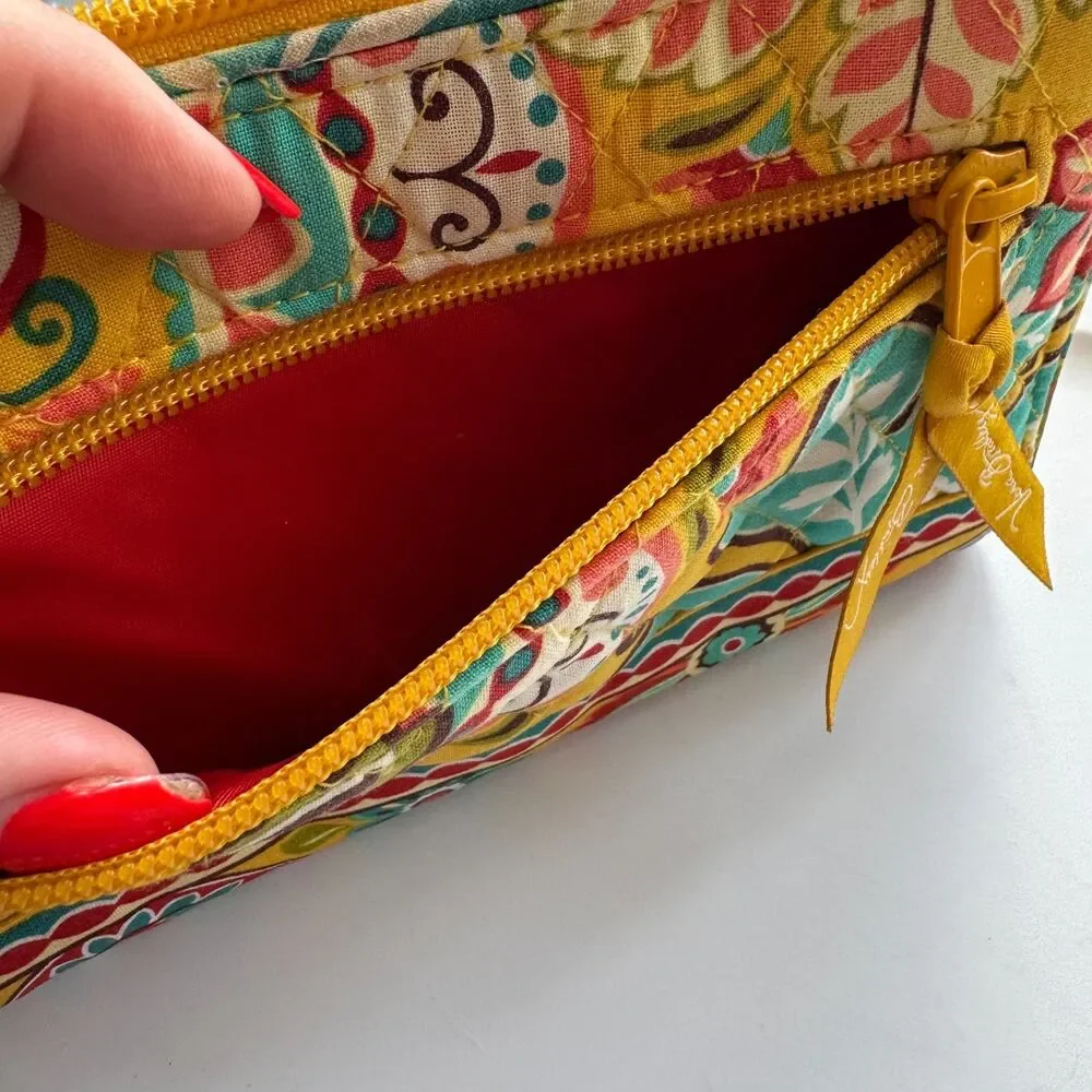 Vera Bradley Turnlock Wallet Retired Provencal Quilted Fabric Yellow Paisley - Picture 4 of 8